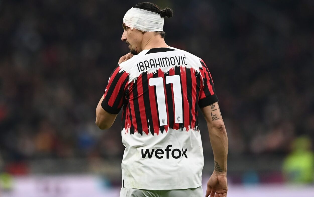 Zlatan Ibrahimovic Milan fasciatura