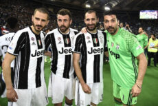 bonucci barzagli chiellini e buffon juve