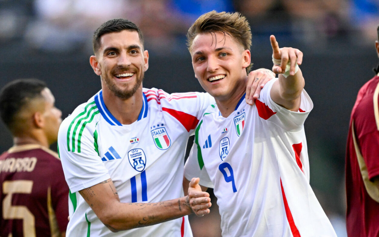 Mateo Retegui e Lorenzo Pellegrini Italia